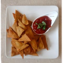 A picture of Homemade Nachos (with Corn flour/ Makai Ka Atta).