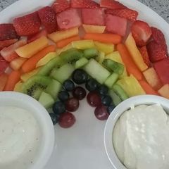 A picture of Colorful Fruit and Veggie Rainbow.