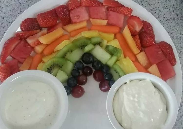 Simple Way to Prepare Super Quick Homemade Colorful Fruit and Veggie Rainbow