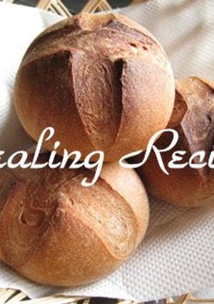 A picture of 100% Whole Wheat Bread Rolls with Homemade Bread Starter.