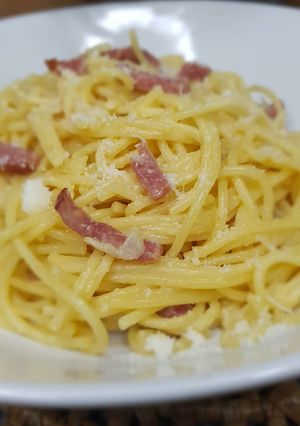 Une photo de Spaghetti carbonara