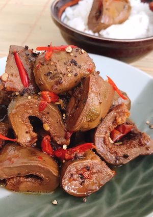 Hình của món Vả kho tiêu.