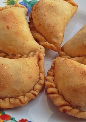 Zdjęcie przepisu Pierogi ruskie z boczkiem smażone.