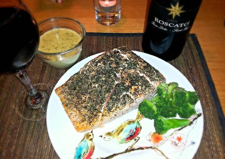 How to Prepare Homemade Dill Seared Salmon Fillet w Wasabi Cream Sauce
