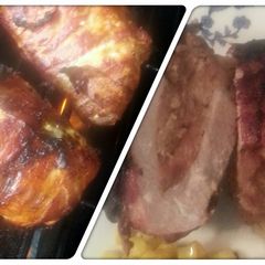 A picture of Tinklee's BBQ Bacon Wrapped Stuffed Pork Chops.