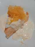 ชิฟฟ่อนเค้กส้มครีมกะทิลาวาฝอยทอง (Orange Chiffon Cake Topped with Coconut Lava Cream)