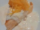 ชิฟฟ่อนเค้กส้มครีมกะทิลาวาฝอยทอง (Orange Chiffon Cake Topped with Coconut Lava Cream)