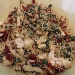 A picture of Chicken, spinach and tomato quinoa.