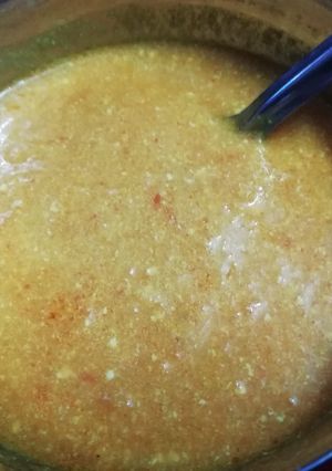 A picture of Raw mango curd sabji.