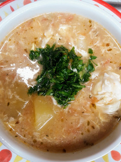 Una foto de Sopa con Harina de alverjas
