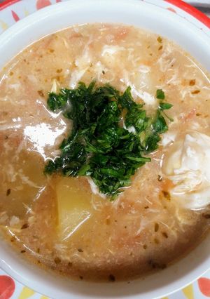 Una foto de Sopa con Harina de alverjas