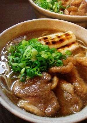 A picture of Kamo-nanban Soba Noodles with Leeks.
