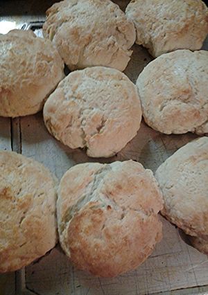 A picture of Cathead buttermilk biscuits.