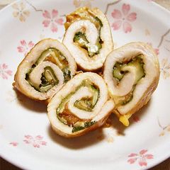 A picture of Chicken Tender Rolls With Umeboshi, Shiso and Cheese!.