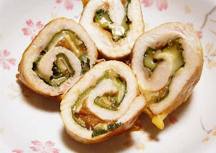 How to Prepare Quick Chicken Tender Rolls With Umeboshi, Shiso and Cheese!