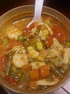 A picture of Veggies Chicken and Shrimp.