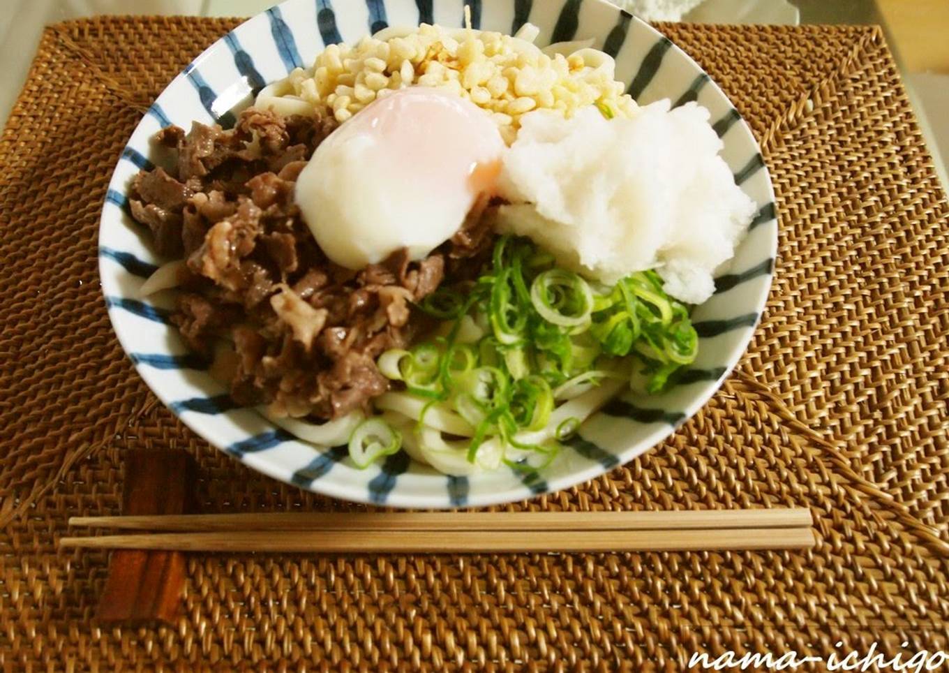 Authentic Sanuki-style Udon with Soft Poached Egg and Beef