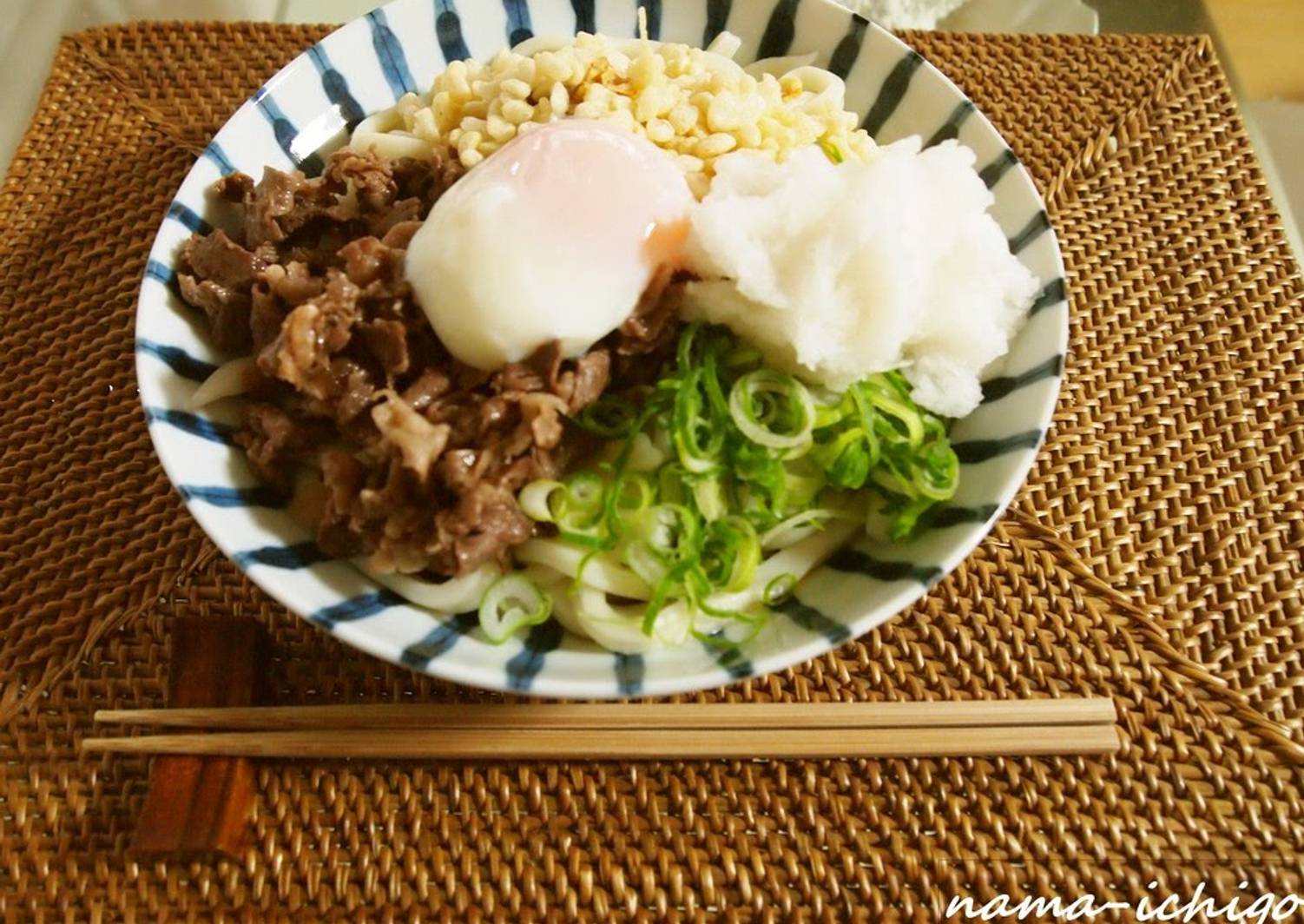 Authentic Sanukistyle Udon with Soft Poached Egg and Beef Recipe by