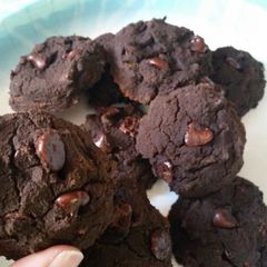 A picture of Flourless Double Chocolate Cookies.