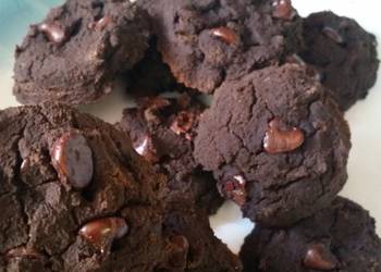 Easiest Way to Make Appetizing Flourless Double Chocolate Cookies