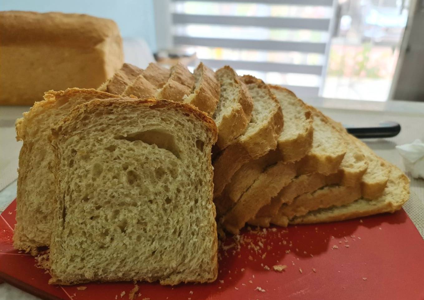 Roti tawar gandum (eggless)