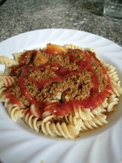 A picture of Pasta with minced meat#themechallenge.