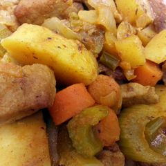 A picture of Adobo Pork Tip Stew.