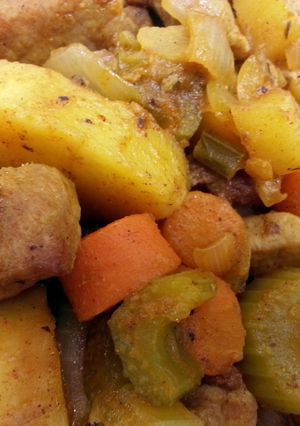 A picture of Adobo Pork Tip Stew.