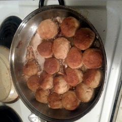 A picture of leftover turkey meatballs.
