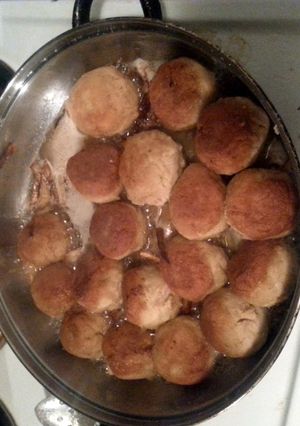 A picture of leftover turkey meatballs.