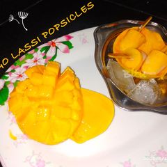 A picture of Mango lassi popsicles.