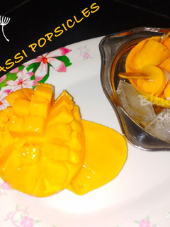 A picture of Mango lassi popsicles.