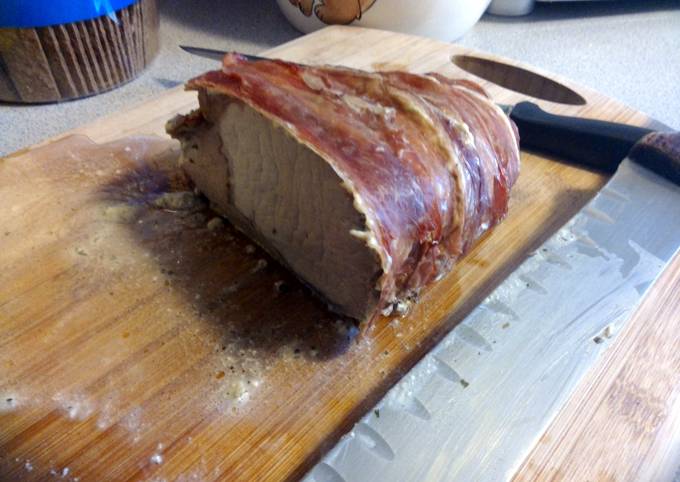 prosciutto wrapped pork loin w/ herb cheese