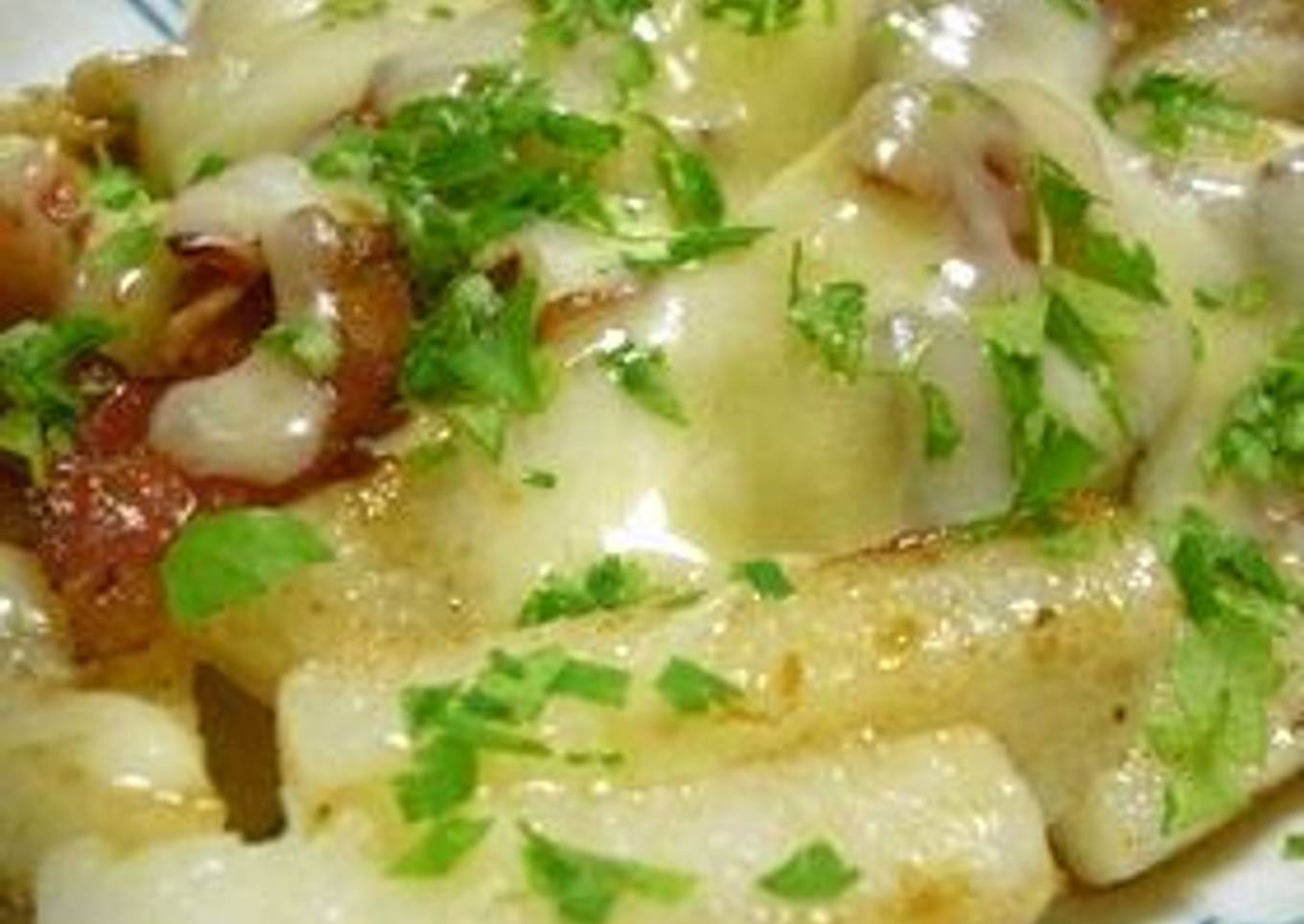 Japanese Yams and Crispy Bacon Baked with Cheese