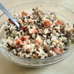 A picture of Lentil and Bulgur/Quinoa Salad - Super Healthy and Vegan!.