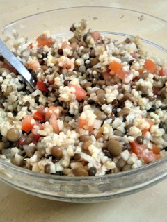 A picture of Lentil and Bulgur/Quinoa Salad - Super Healthy and Vegan!.