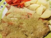 Una foto de truchas al horno con papa