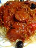 linguine in meat sauce