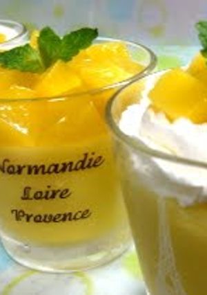 A picture of Mango Yogurt Pudding with Kanten!.