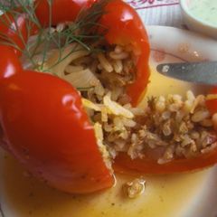 A picture of Authentic Turkish Dolma (Rice-Stuffed Peppers).