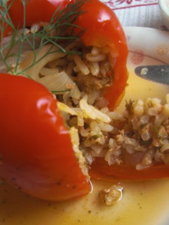 A picture of Authentic Turkish Dolma (Rice-Stuffed Peppers).