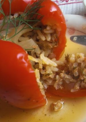 A picture of Authentic Turkish Dolma (Rice-Stuffed Peppers).