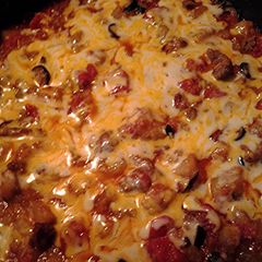 A picture of Taste kinda like pizza with no crust.