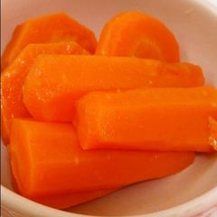 A picture of Easy Glazed Carrots! Just 3 Minutes in the Microwave.