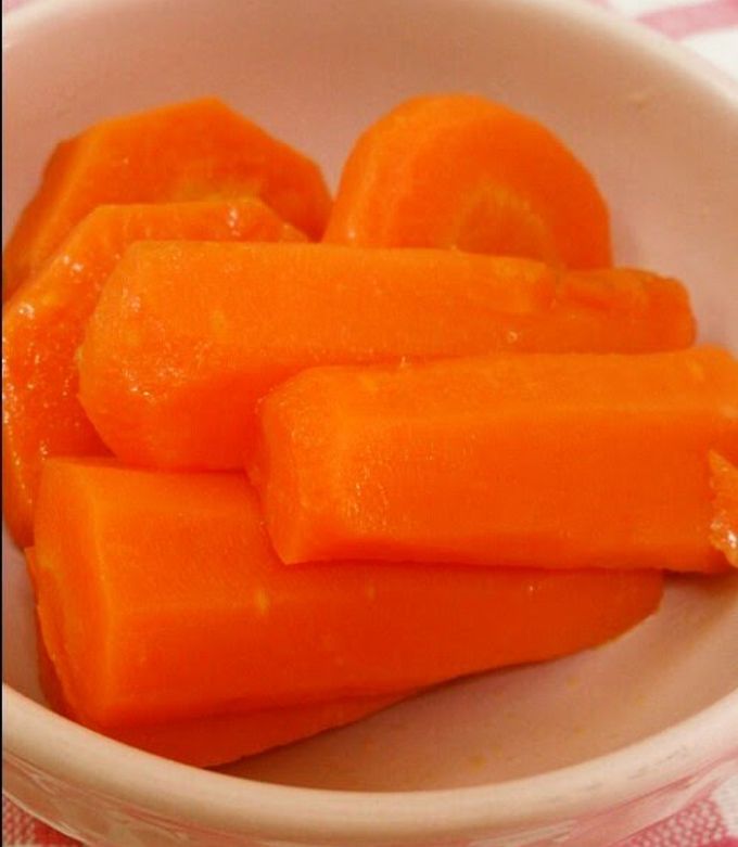 A picture of Easy Glazed Carrots! Just 3 Minutes in the Microwave.
