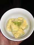 Sophie's creamy pea and asparagus envelopes