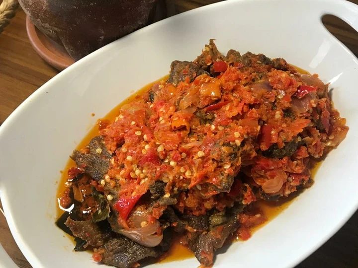 Langkah Gampang Membikin Resep Dendeng balado basah yang Bisa Manjain Lidah Anti Ribet, Uenak Banget