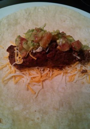 A picture of Southwestern Beef & Bean Burger Wraps.