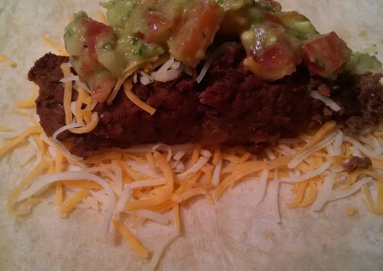 Recipe of Super Quick Homemade Southwestern Beef & Bean Burger Wraps