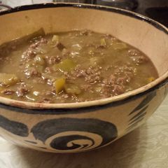 Ground beef green chili A picture of Ground beef green chili.